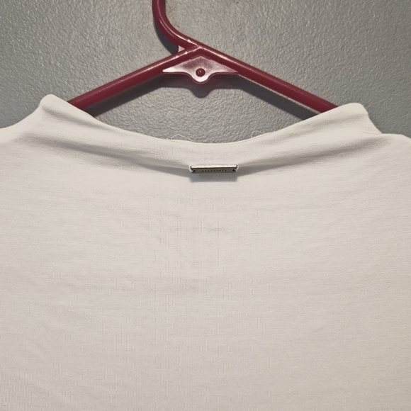 All Saints white drawstring ruched long sleeve shirt top size 40 xs / small S - Picture 4 of 5